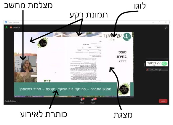 וובינר ממותג וובינר ממותג: לוגו, תמונת רקע, דובר, מצגת, כותרת לאירוע